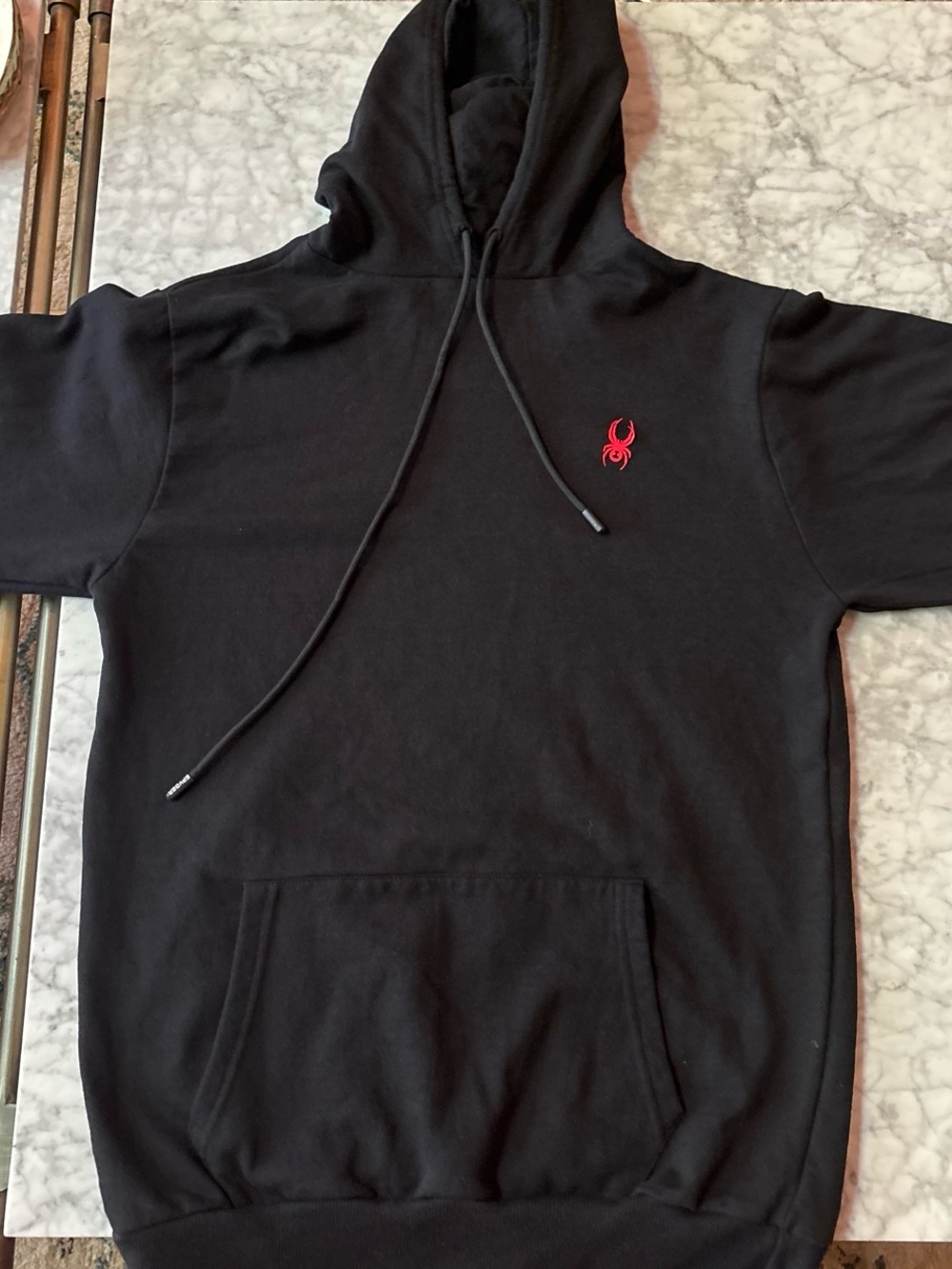 Men's Black Hoodie with Red Spider Logo